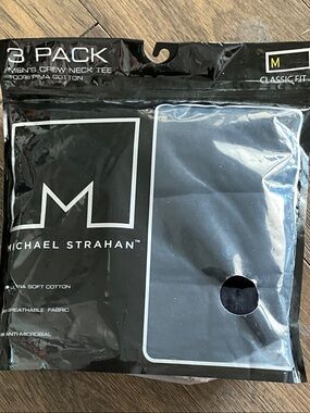 Michael Strahan Men’s Crew Neck Tee - Black (3 Pack)